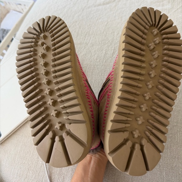 Free people NWT Laidback London Setsu Pink Crochet Ankle Boot Sand Suede 🌈 - Picture 7 of 8